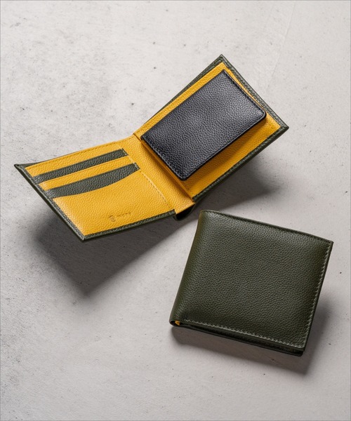 MURA（ムラ） 財布 牛革 ツートンカラー 隠しポケット付 スリム 二