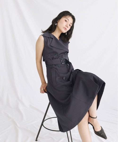 atlo（アトロ） ドレス ロング＆ノースリーブフォーマルトレンチ風