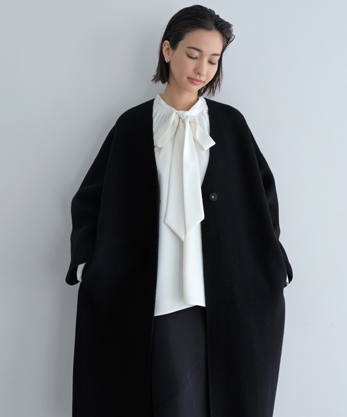 UN3D.（アンスリード） ノーカラーコート 38 ブラック レディース