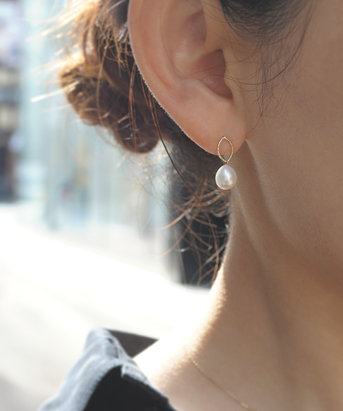 anq.（アンク） ピアス 「anq.」K10 マーキスパールピアス 淡水パール