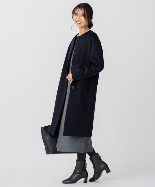 23区（ニジュウサンク） ノーカラーコート コート ウールカシミヤ