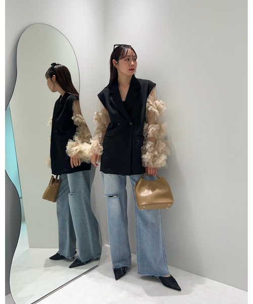 Leja（レジャ） パンツドレス 「LEJA」ボリュームチュールスリーブ