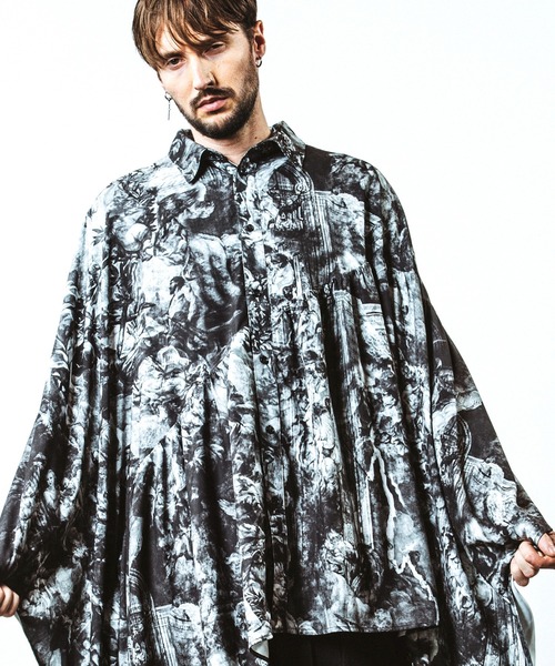 NO ID.（ノーアイディー） シャツ 「NO ID.」Asymmetry Gather Poncho
