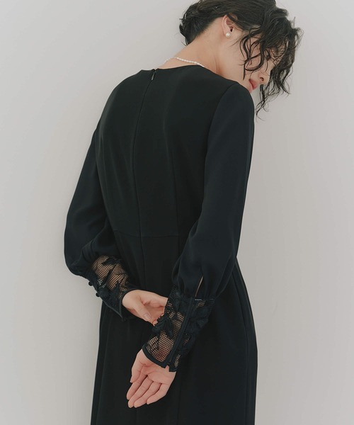 kaene（カエン） ドレス エンブロイダリースリーブドレス「ブラック