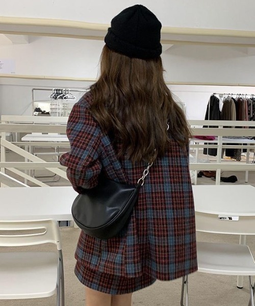 Sibra（シブラ） セットアップ チェック柄テーラードジャケット+ミニ