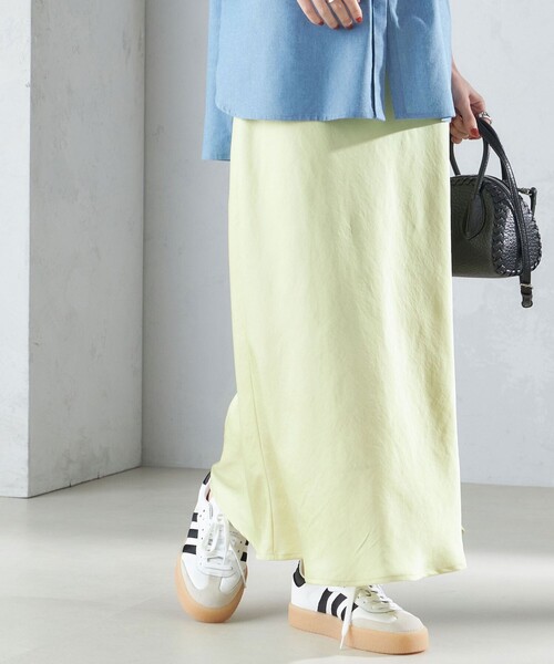 SHIPS（シップス） スカート 「手洗い可能」バイアス サテン