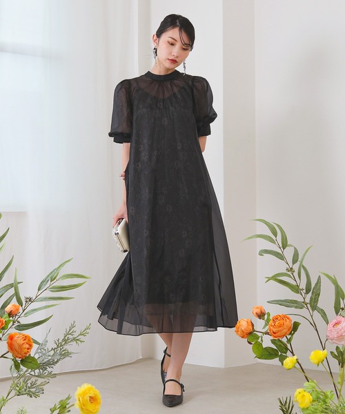 Kana ドレス 「低身長用サイズあり」 Aライン シアー オーバー