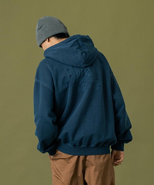 XLARGE（エクストラ ラージ） パーカー PIGMENT DYED EMBOSS LOGO ZIP