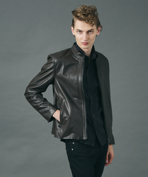5351 POUR LES HOMMES 革ジャン ライダース シングル レザージャケット