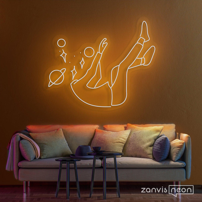 Falling Into Space Neon Sign