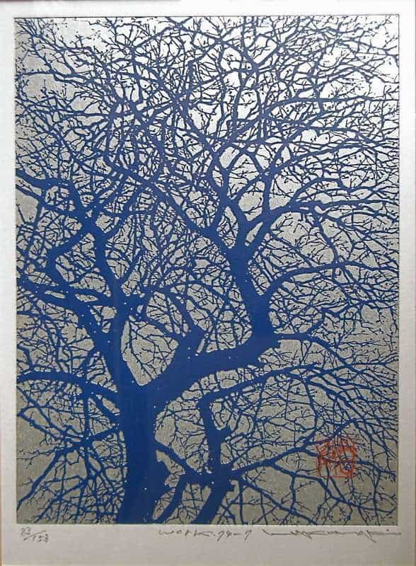 ハクマキ木版画希少抽象表現主義HAKU MAKI Original 1972 ハクマキ木