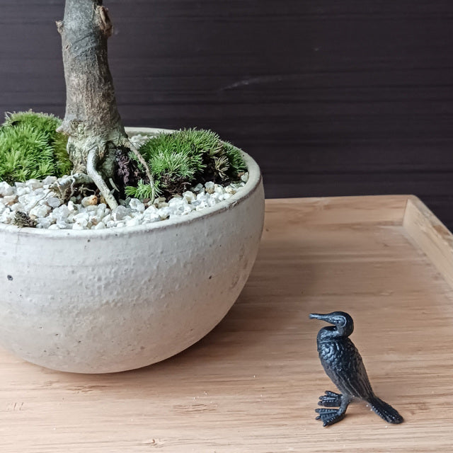 ミニチュア 添配 フィギュア 盆景 鵜 （ う ） 銅製 鳥 とり zengarden