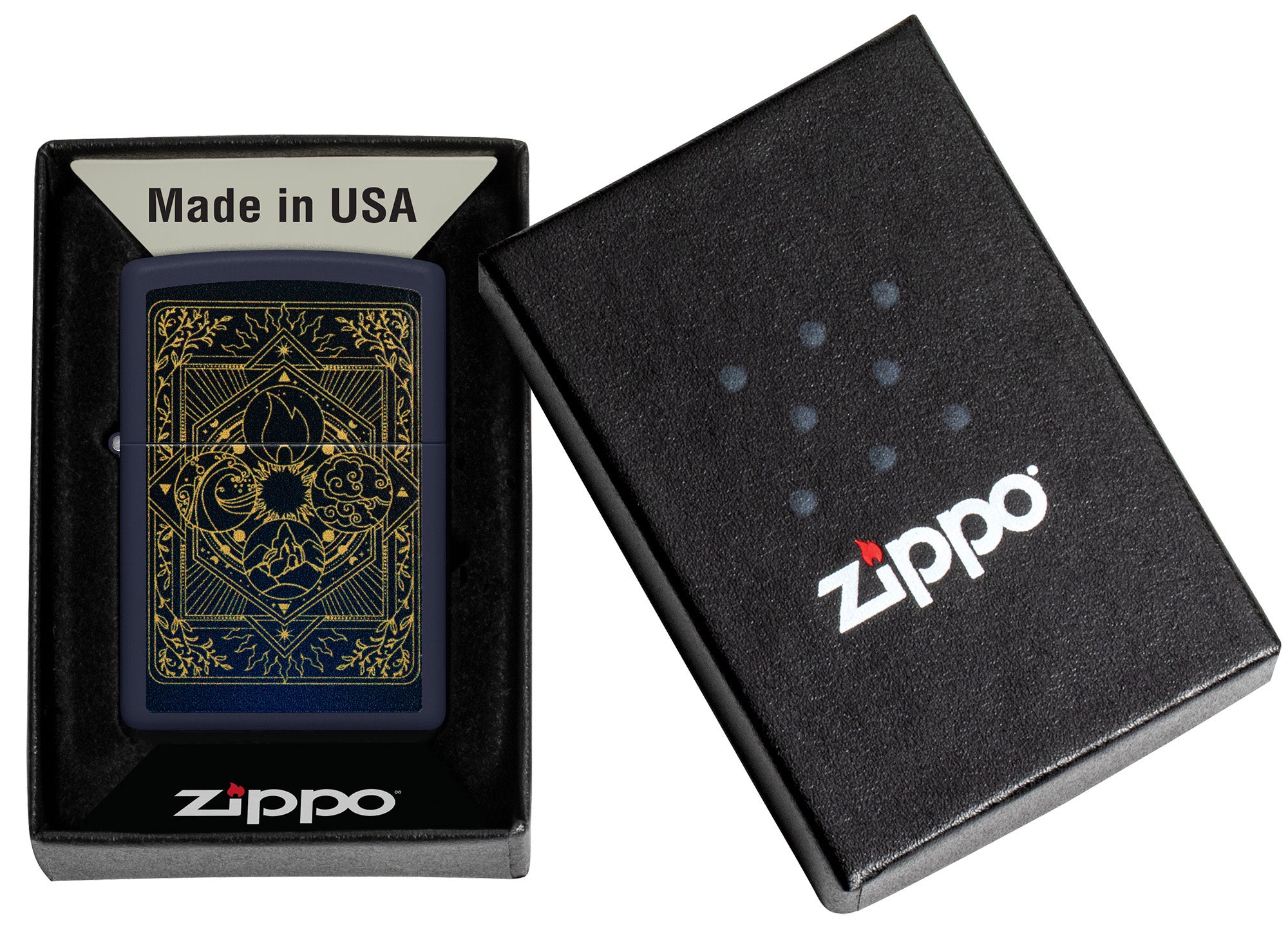 Zippo Elements Design Navy Matte Windproof Lighter – Zippo USA