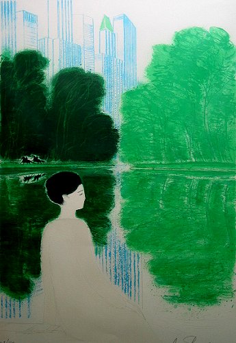 アンドレ・ブラジリエ「ニューヨークのシャンタル」リトグラフ