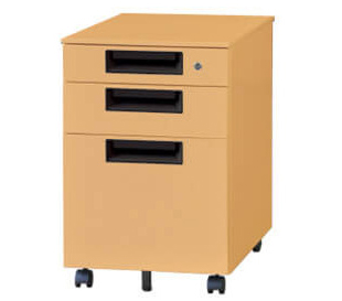 スチールワゴン サイドワゴン SHデスクワゴン 3段 鍵付き 幅396 奥行