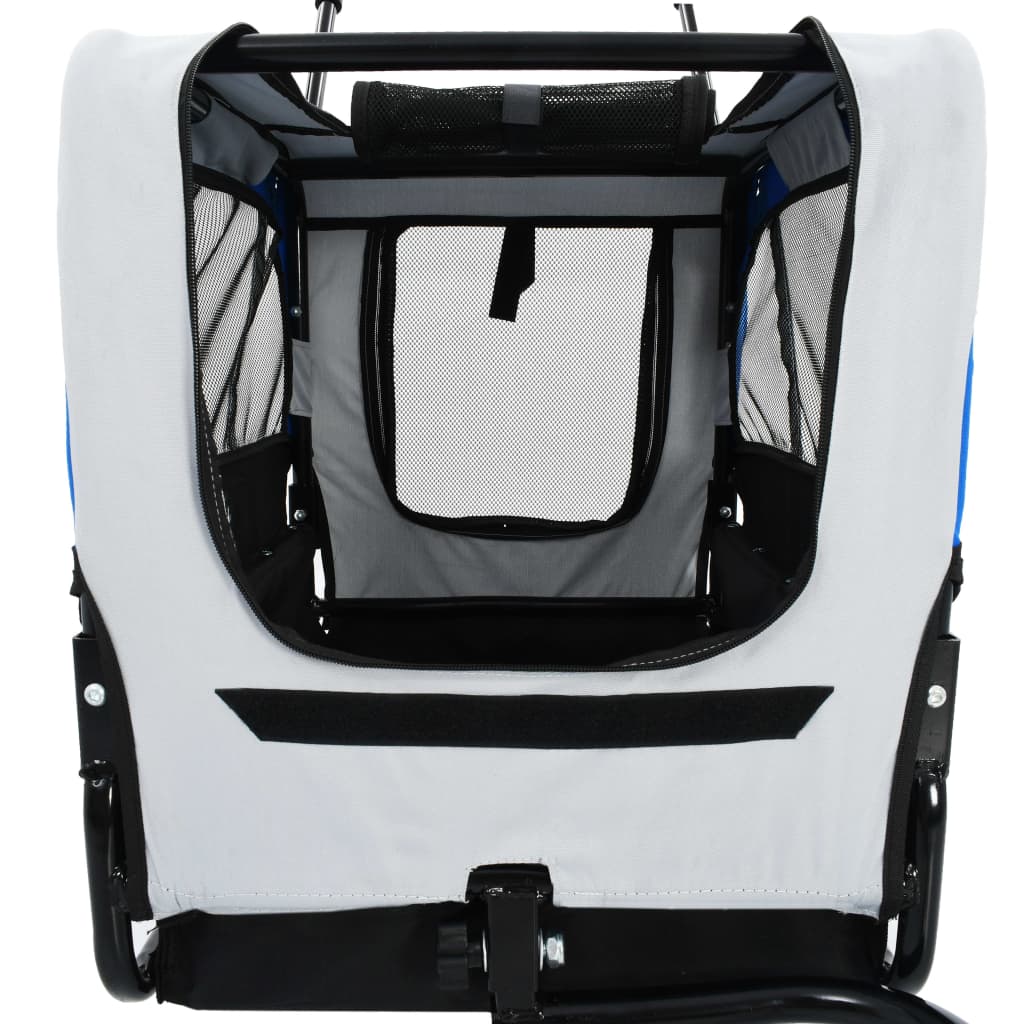 2-in-1 ペット用 自転車トレーラー＆ジョギングベビーカー ブルー