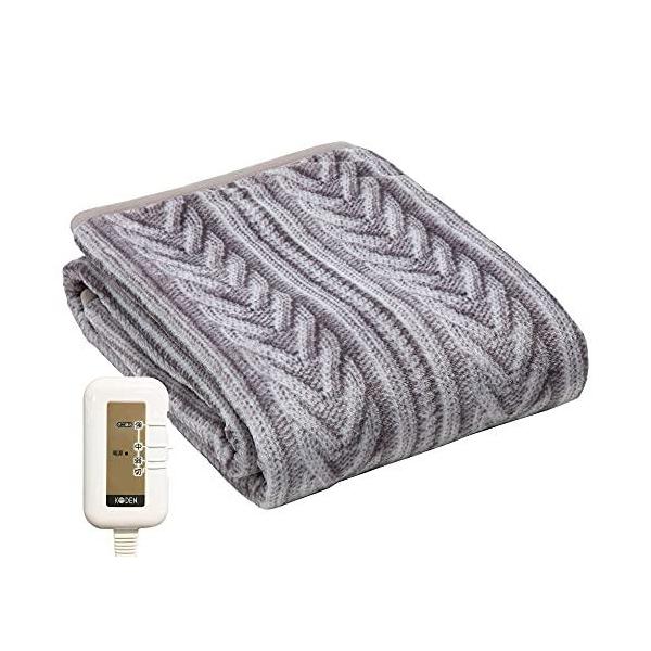 電気毛布 電気ひざ掛け 188x130cm フランネル素材 グレー 毛布 電気