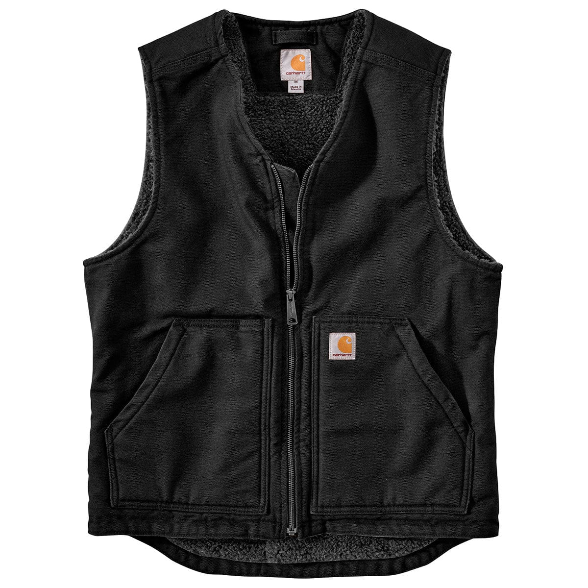 Carhartt 0V394-M Relaxed Fit Washed Duck Sherpa-Lined Vest | Gemplers