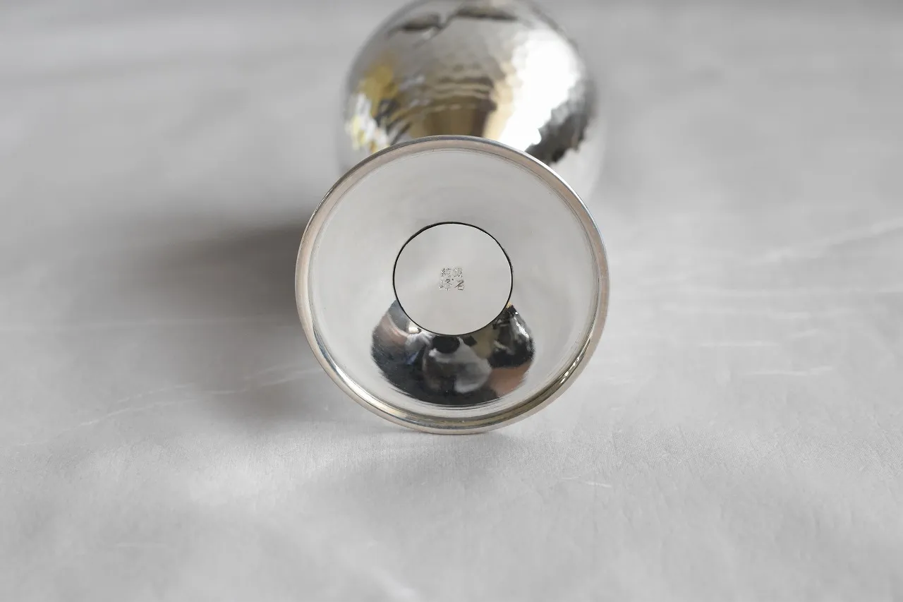 人間国宝 奥山峰石作 銀製グラス 純銀カップ silverワイングラス
