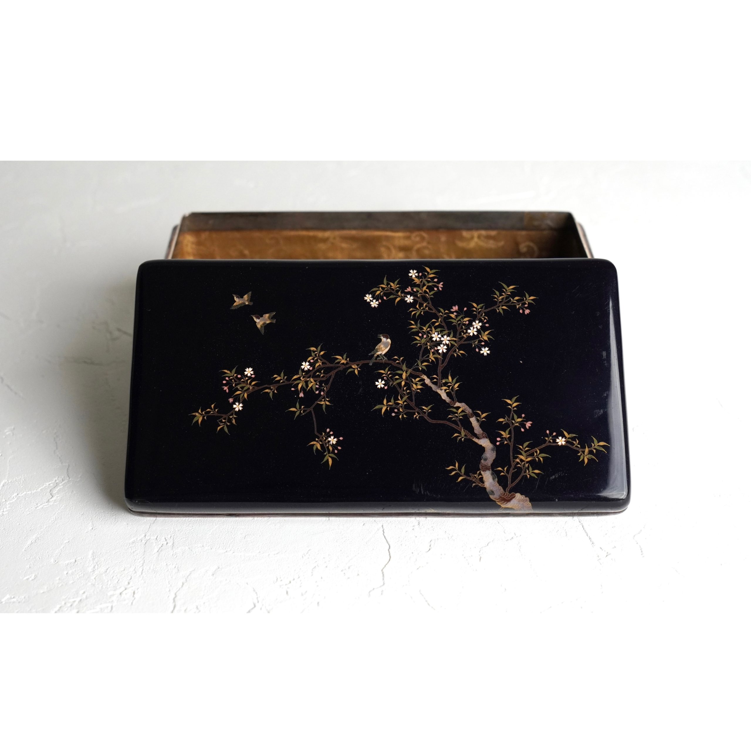 真作/山田秋坪/牡丹画賛/金泥/絹表装/桐共箱二重箱付/布袋屋掛軸HH-867