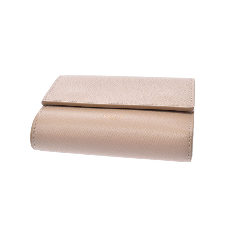 セリーヌスモール ウォレット ベージュ レディース 三つ折り財布