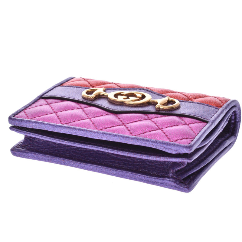 極美品✨グッチ コンパクトウォレット 折り財布 ホースビット ラフィア