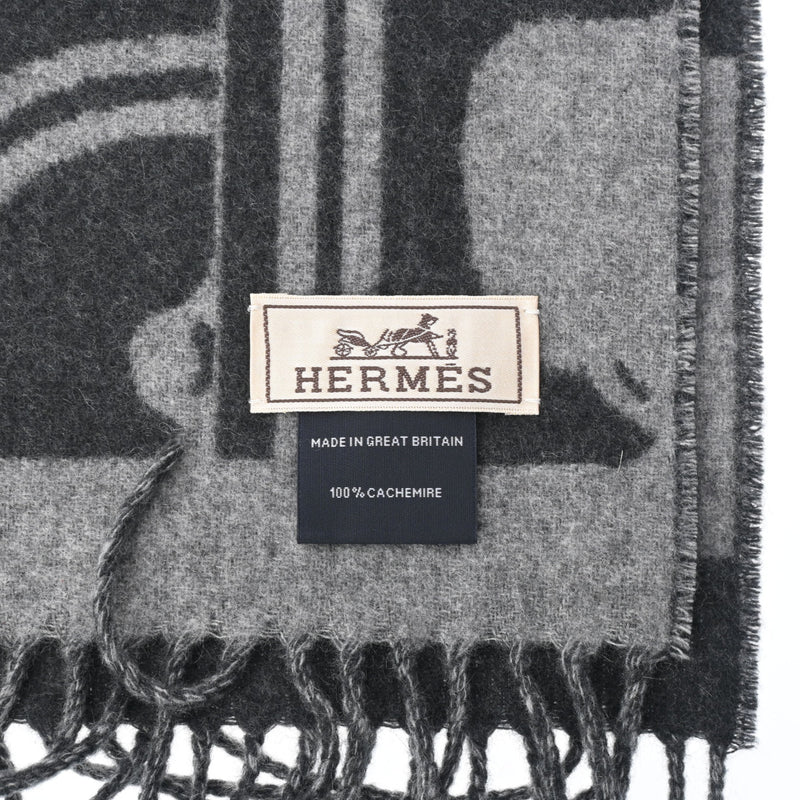 エルメスBrides de Gala 無秩序 マフラー グリシネ/アントラシト