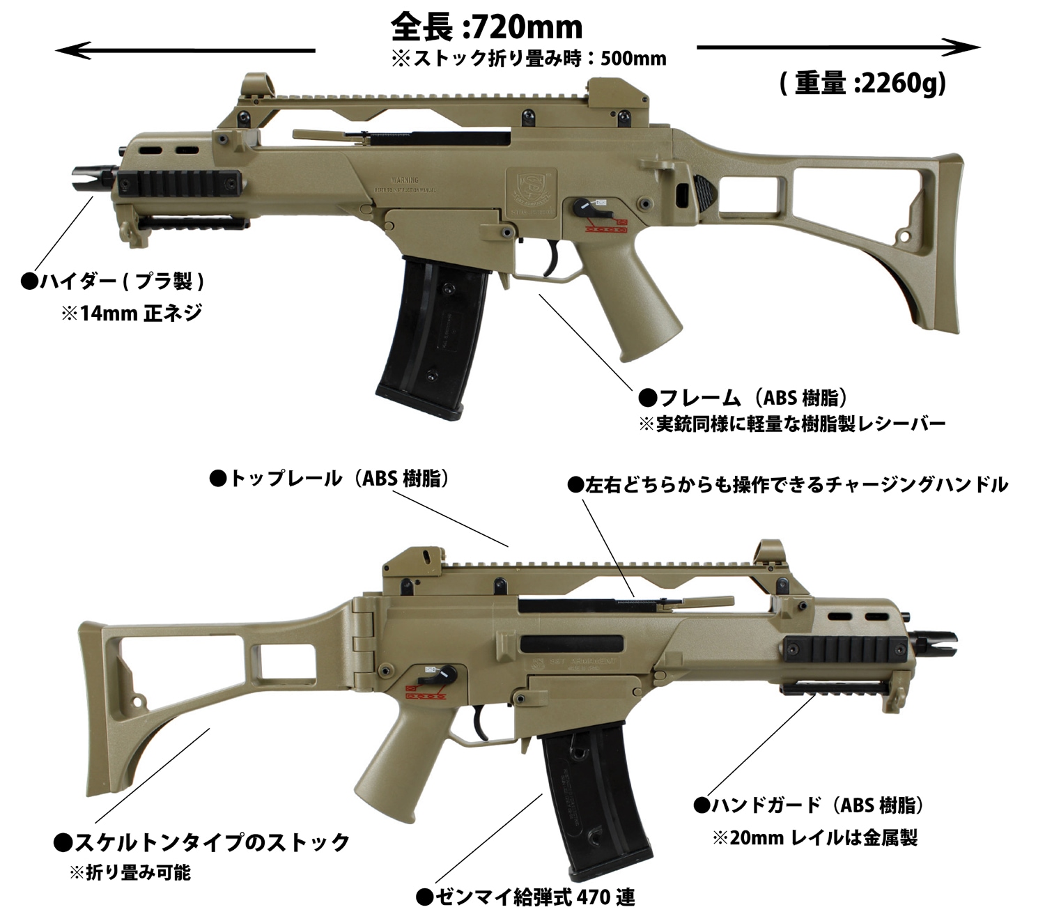 S&T G36C スポーツライン 電動ガン DE【180日間安心保証つき】