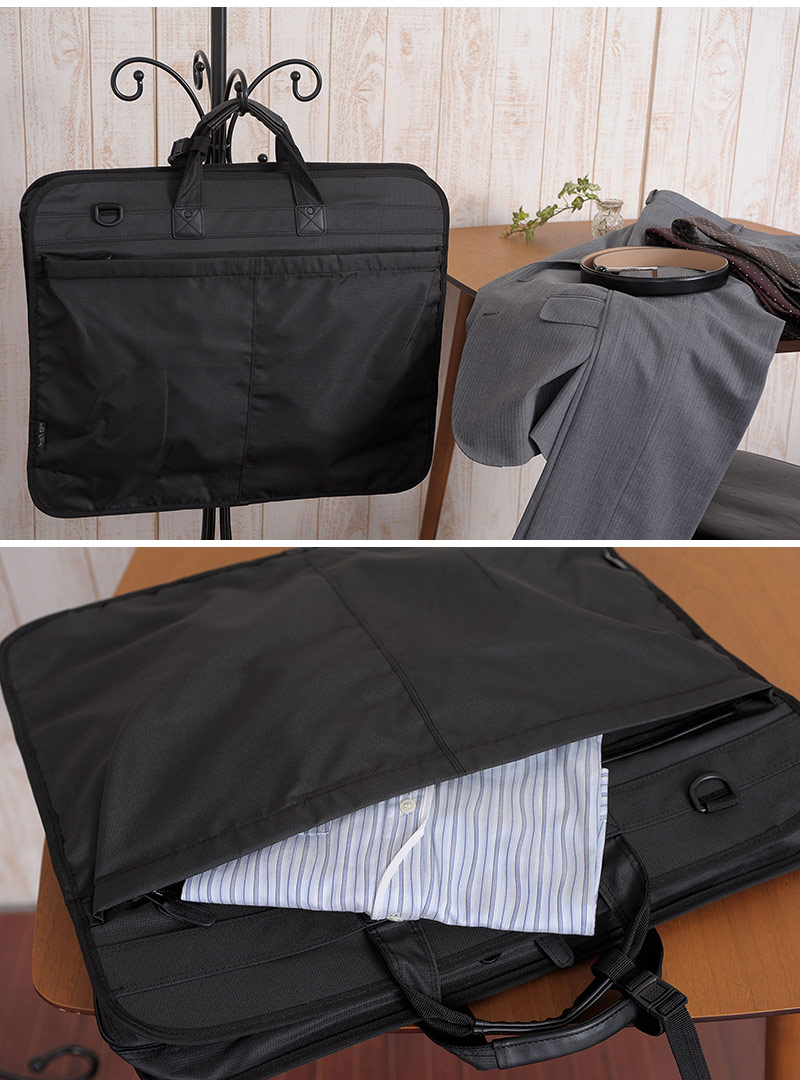 ガーメントバッグ メンズ 3way 三つ折り ブラック BLAZER CLUB スーツ