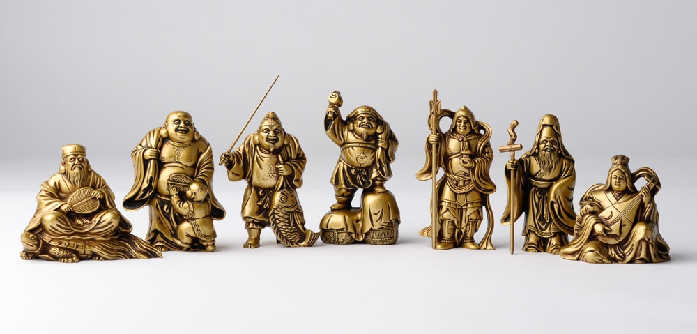 仏像】寿老人 合金製 古美色仕上げ 牧田秀雲原型 | 開運・縁起物