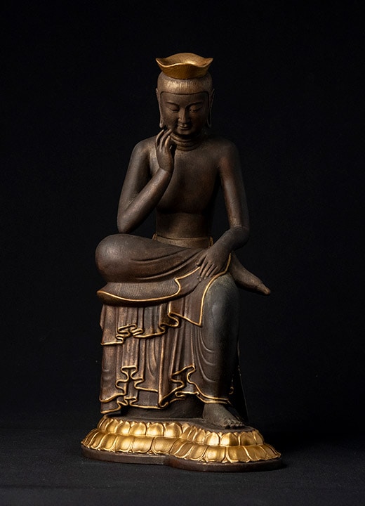 仏像】リアル仏像 木造 弥勒菩薩半跏思惟像 篁千礼特別彩色 | リアル