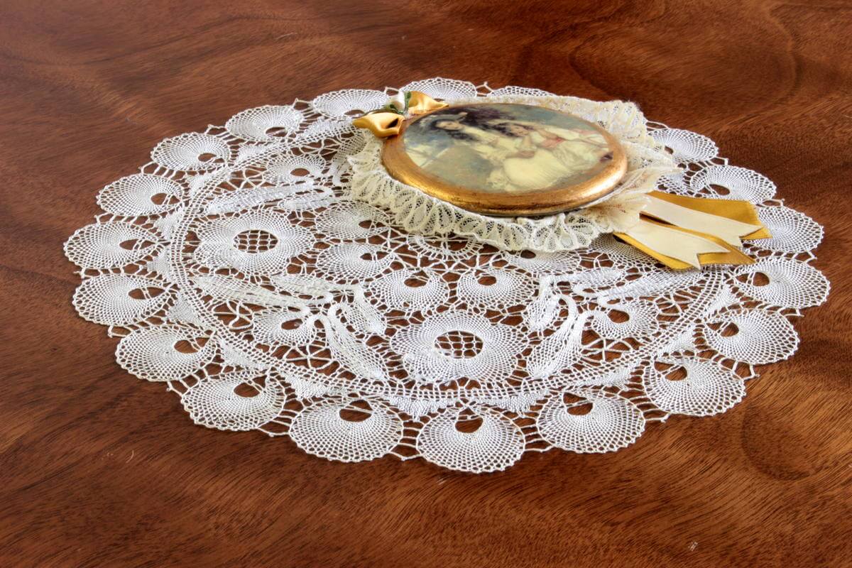 memories ボビンレース ドイリー GFZ-403A 約30cm｜インテリアレース