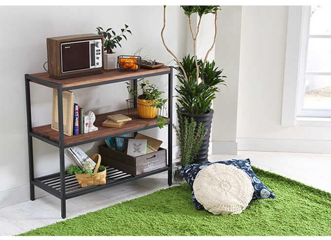 オープンラック 木製 棚 BRICK 天然木 3段 高さ81cm 木製 シェルフ