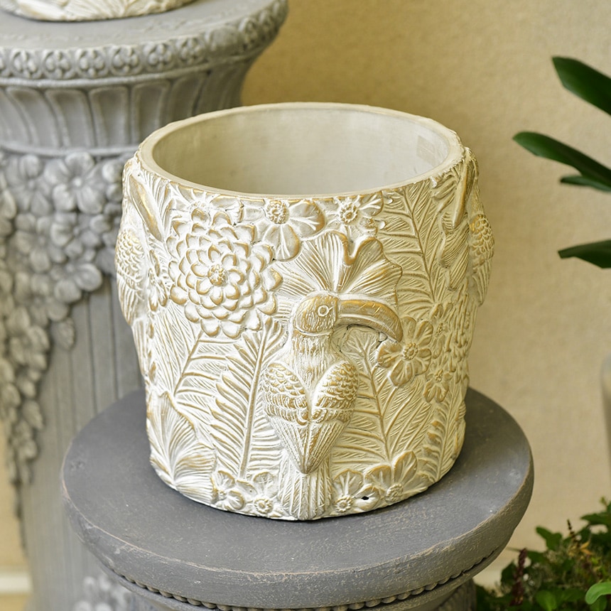 鉢 プランター カバー おしゃれ アンティーク 南国の島 エルメパロット