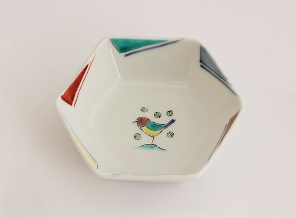 泰山窯 六角豆鉢（遊鳥）｜九谷焼のうつわ｜和食器通販 じろや