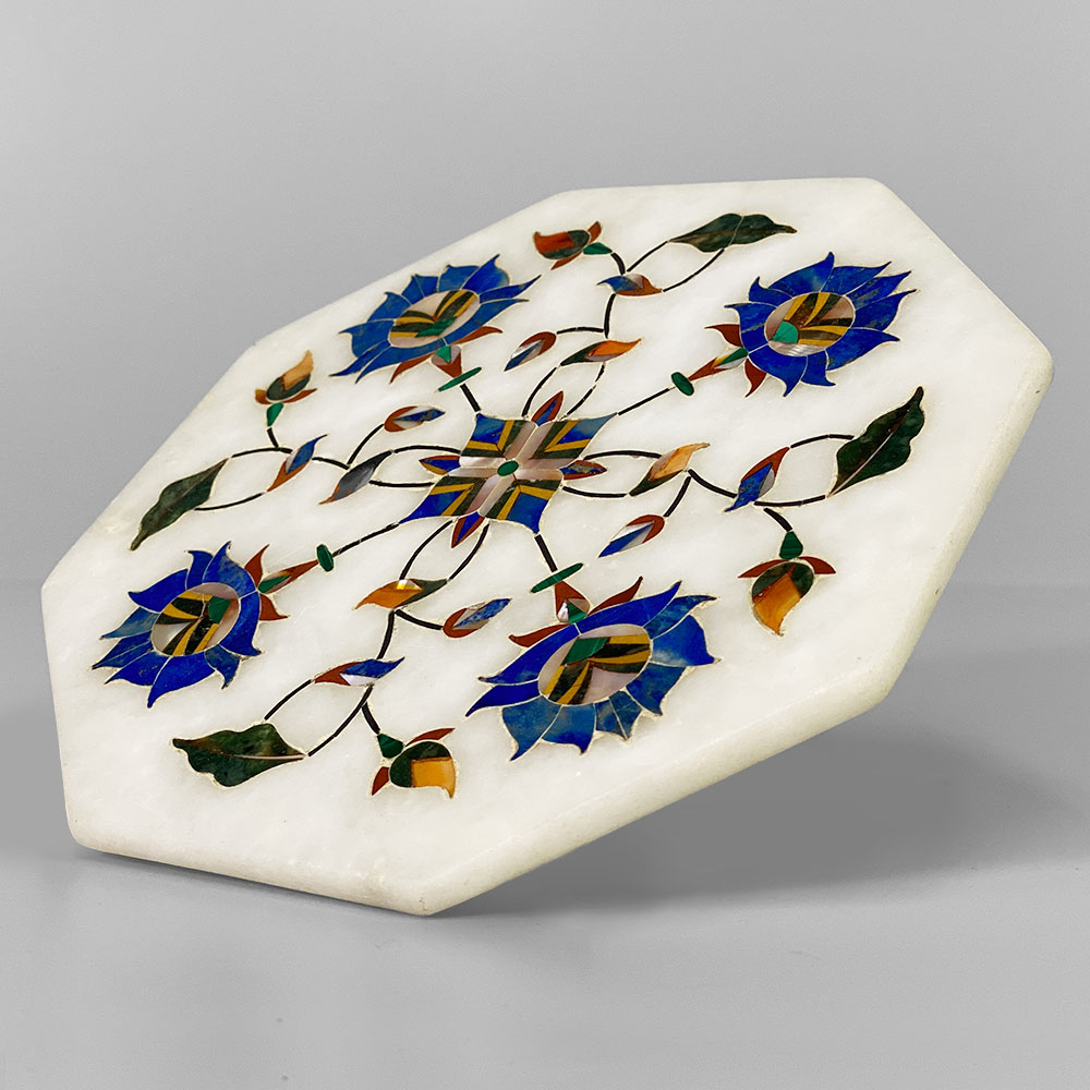 InDream 大理石象嵌細工 149×149mm 八角形プレート クリスマス ギフト