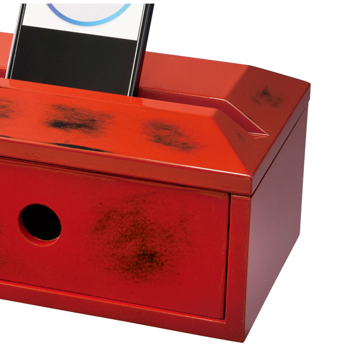 紀州塗り 引出し付スマホスタンド 根来塗り ラック 和風 和室 おしゃれ