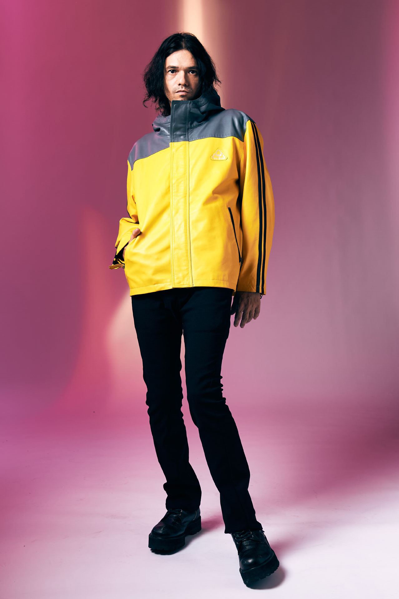 hide × glamb hide Paint Track Jacket オファー L