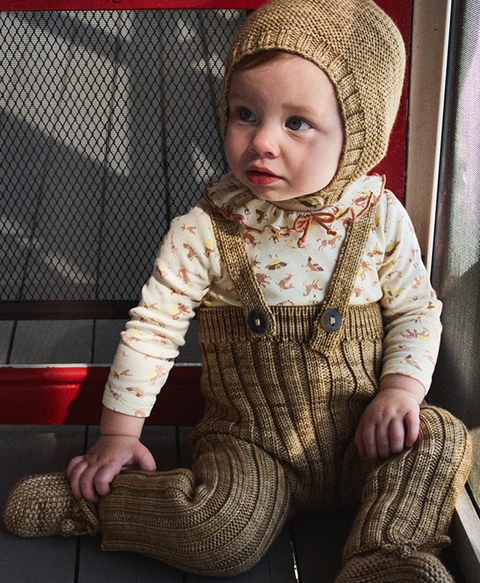 Misha & Puff ニットスカウトプルオーバー ブラウン 8Y misha&puff