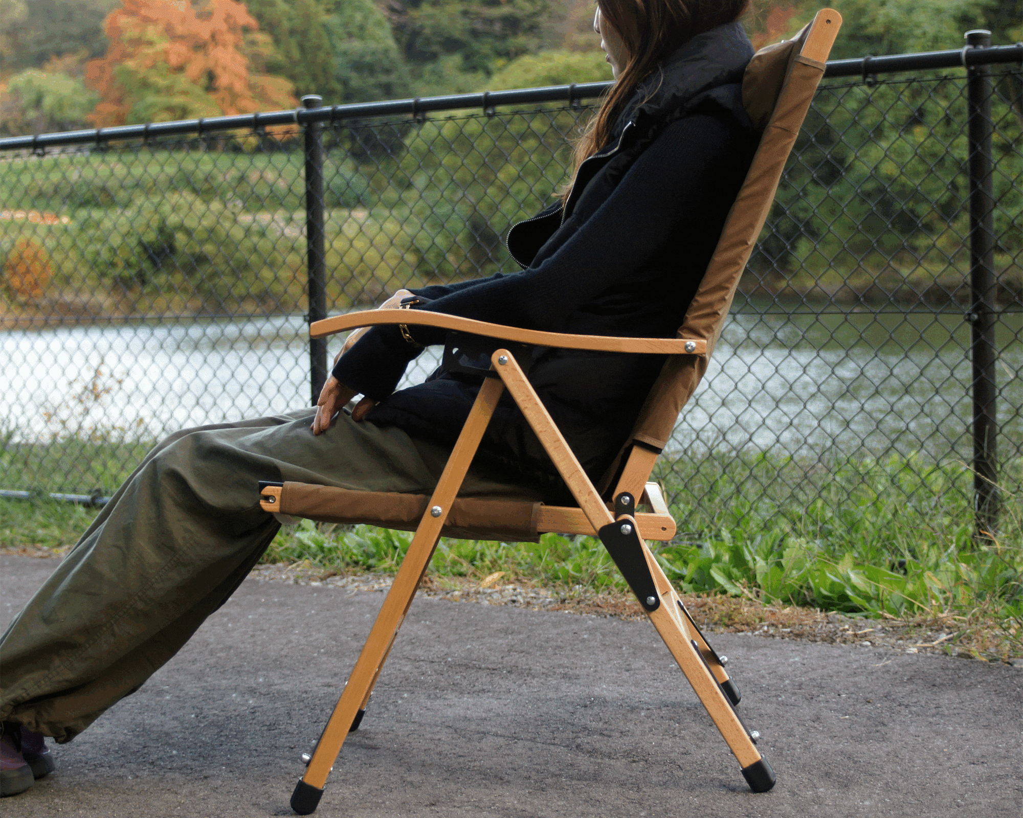 10%OFF】oxtos(オクトス) 焚き火 リクライニングウッドチェア OX-095