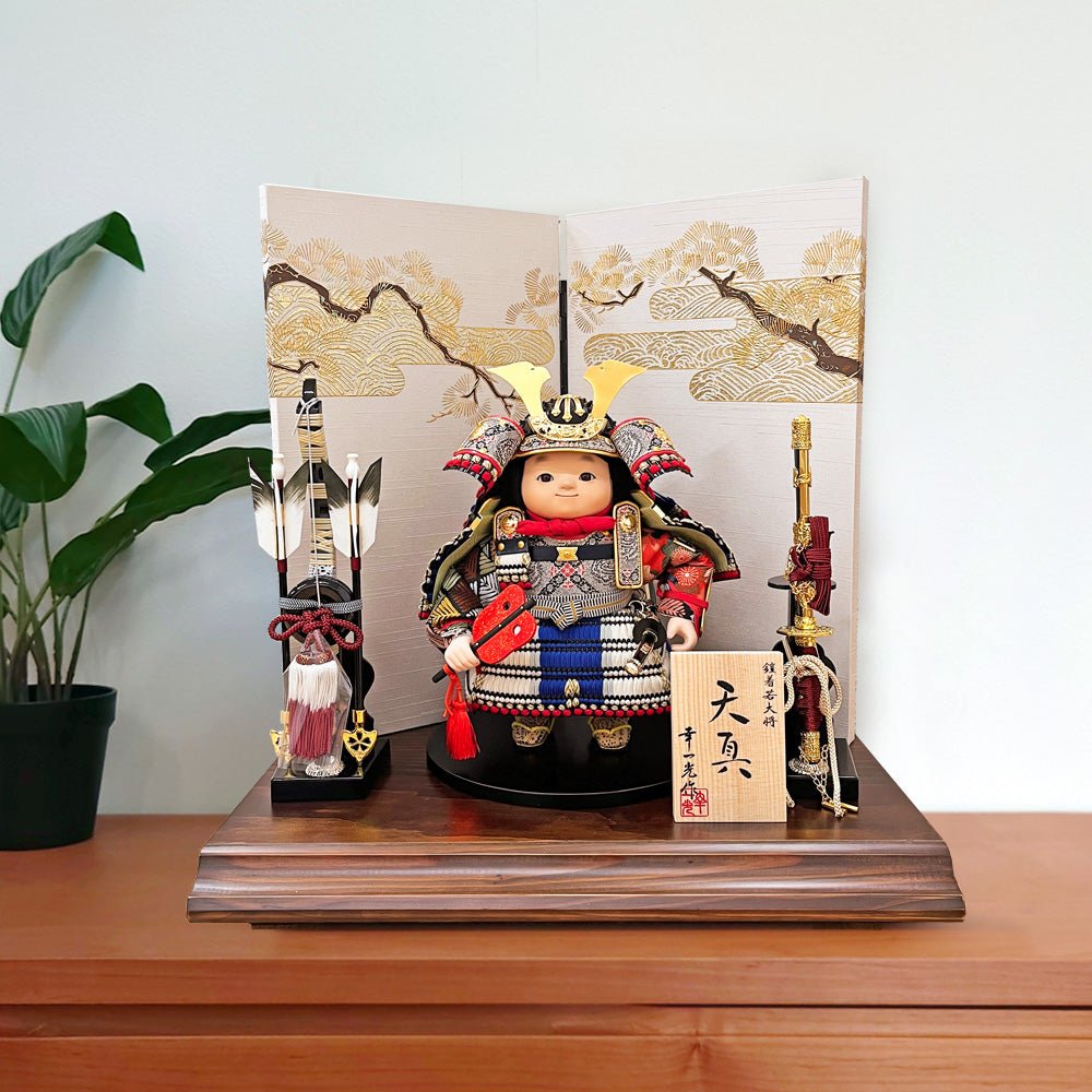 横幅45cm｜幸一光作 青い天真｜ 5月人形の子供大将｜可愛いで有名なお