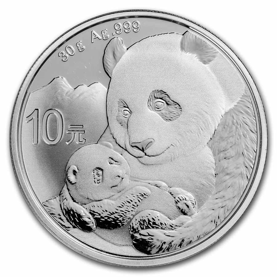 カプセル付き] 1989年 (新品) 中国「パンダ」純銀 1オンス 銀貨