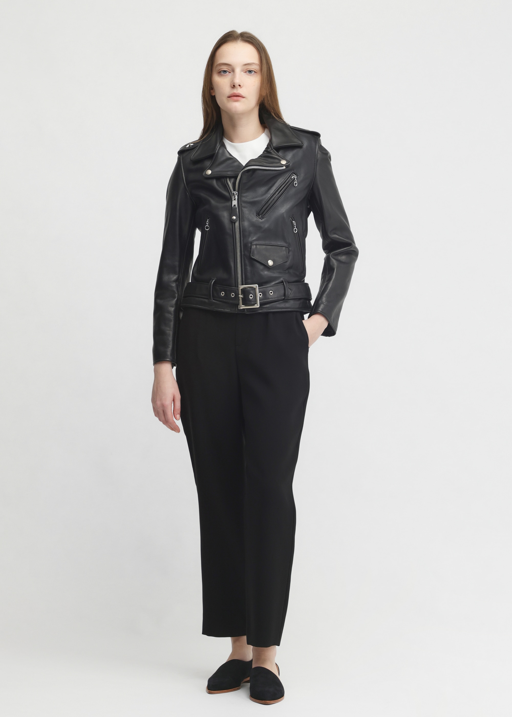 ライダース(襟ボア•インナー付) schott 立襟シングルライダース36