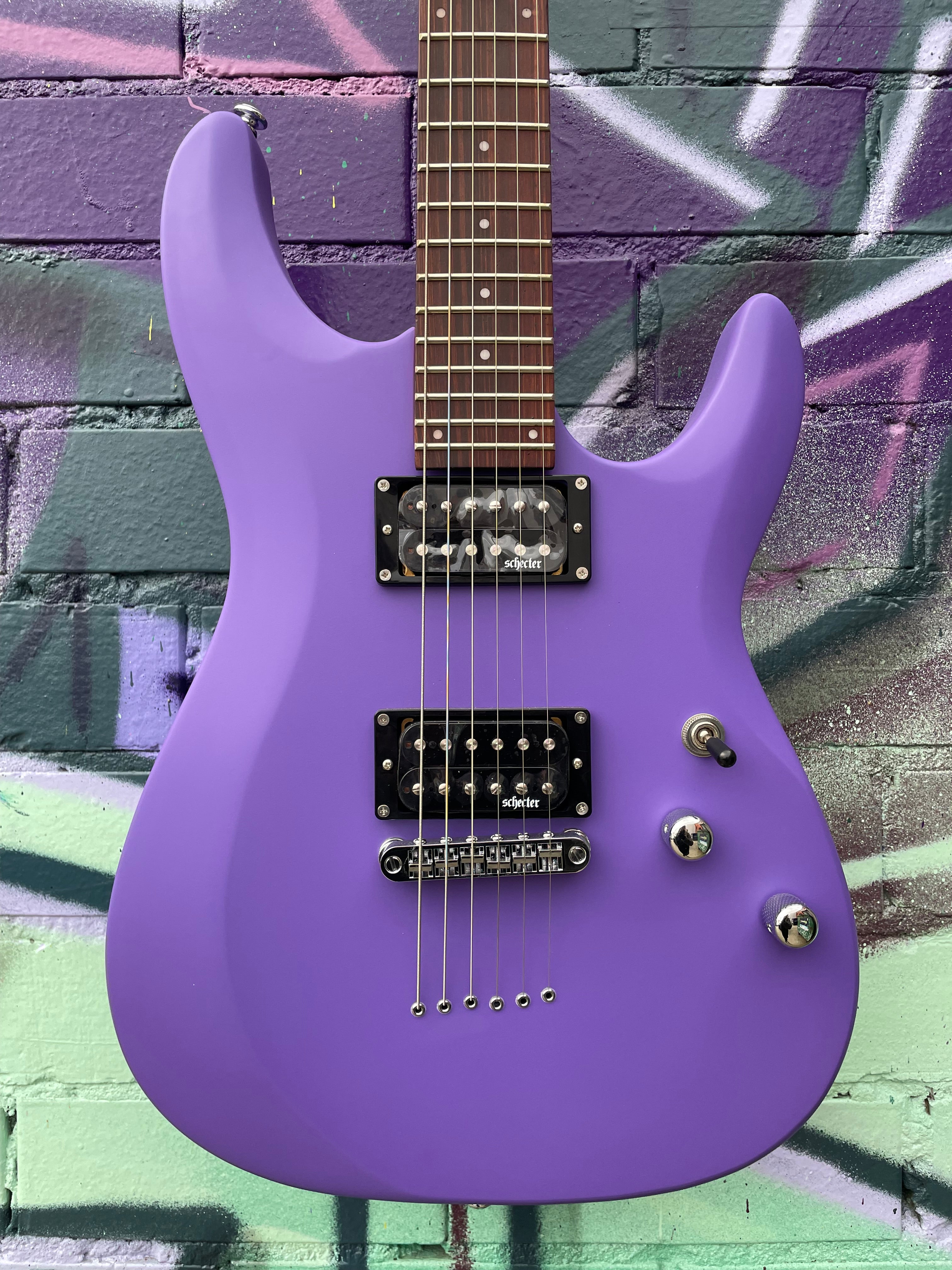 Schecter C-6 Deluxe Electric Guitar - Satin Purple Finish Schecter