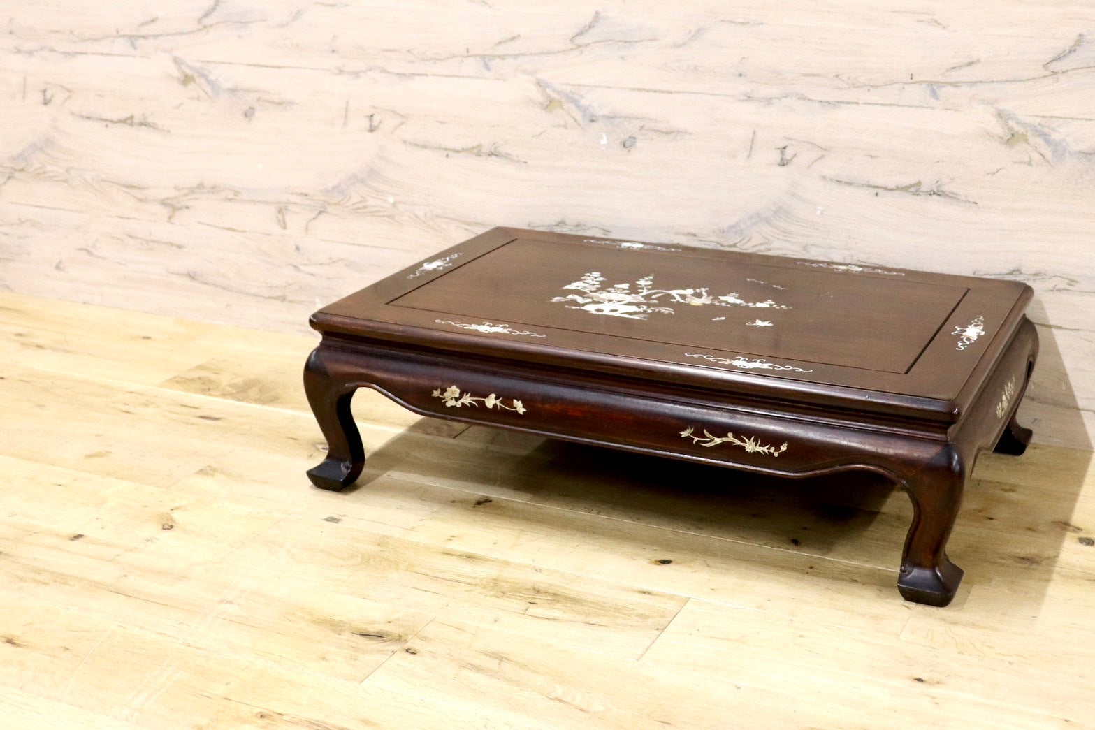 螺鈿象嵌花台 スツール 置台 飾り棚 香炉台 華道具 唐物 中国美術 螺鈿