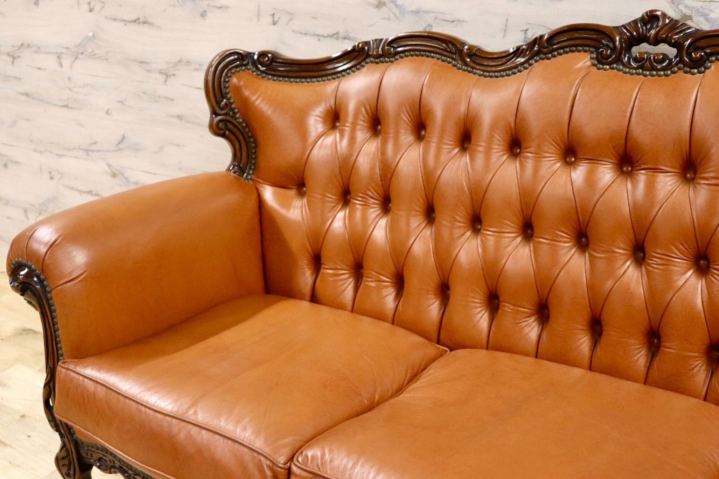 GMHH190○イタリア製 クラシック エレガント 3人掛けソファ トリプル