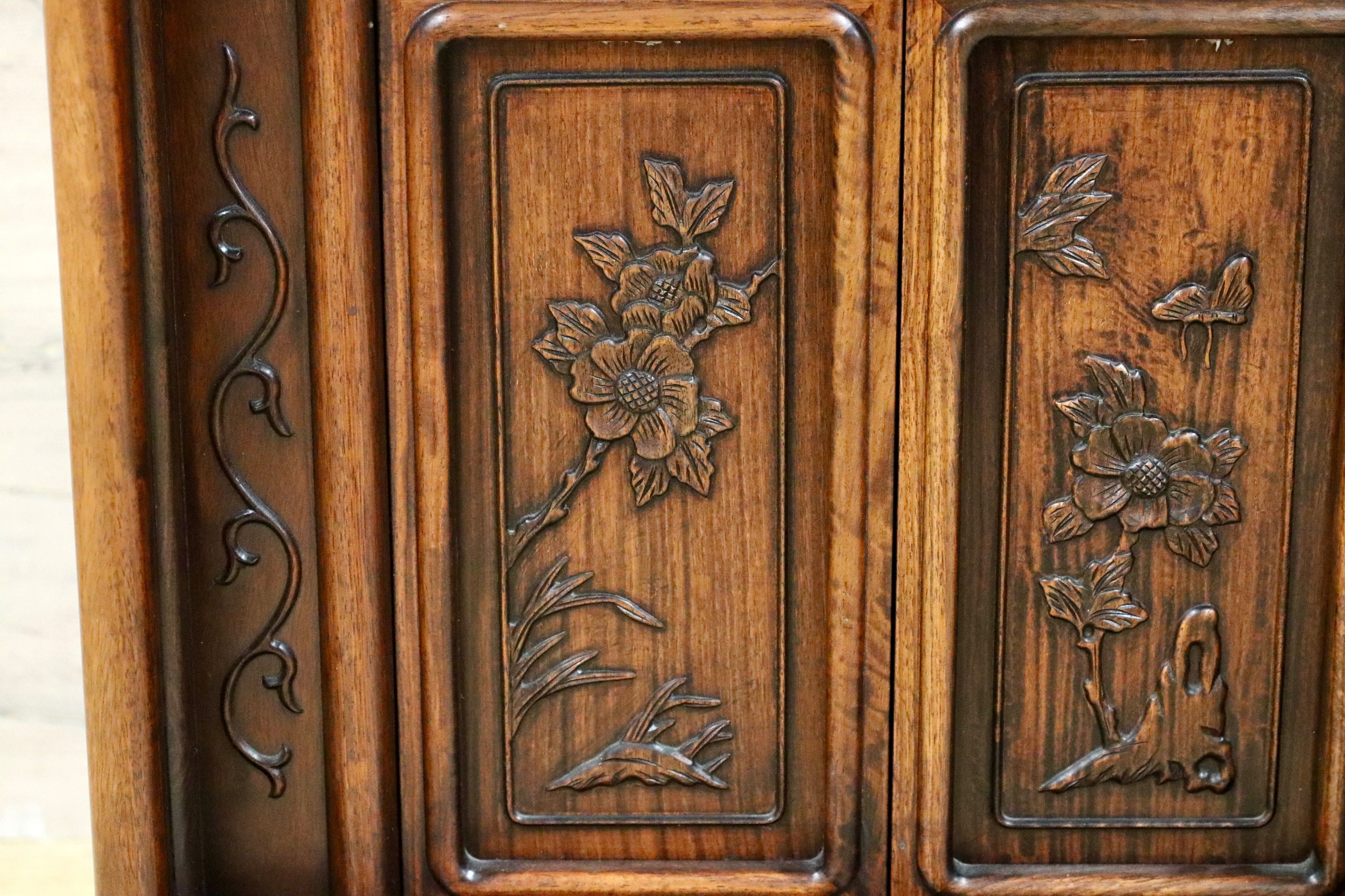 GMGH478○最高級 唐木家具 花梨 茶棚 飾り棚 サイドボード 和家具 和室