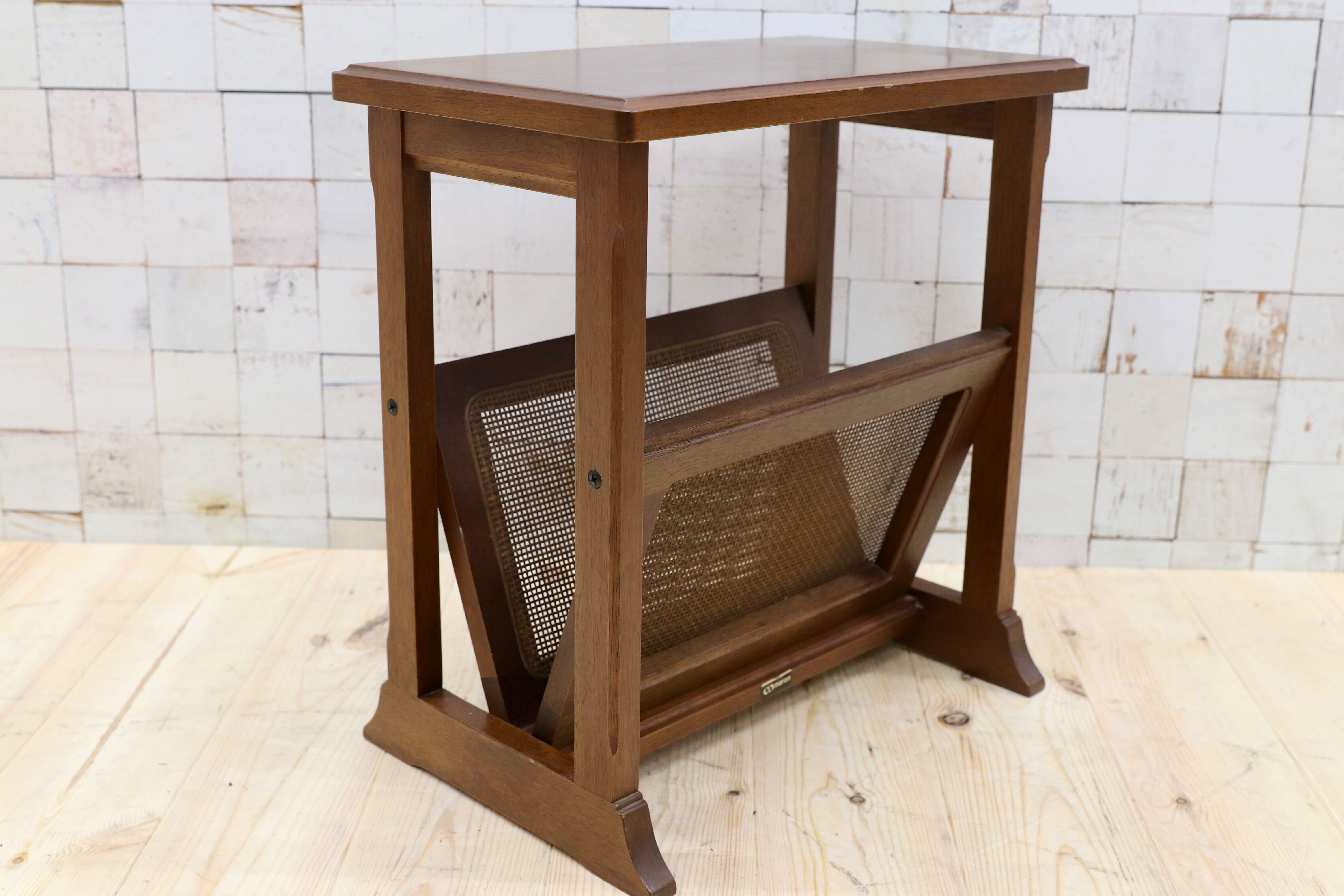 極美品maruniマルニ木工地中海マガジンラックサイドテーブル