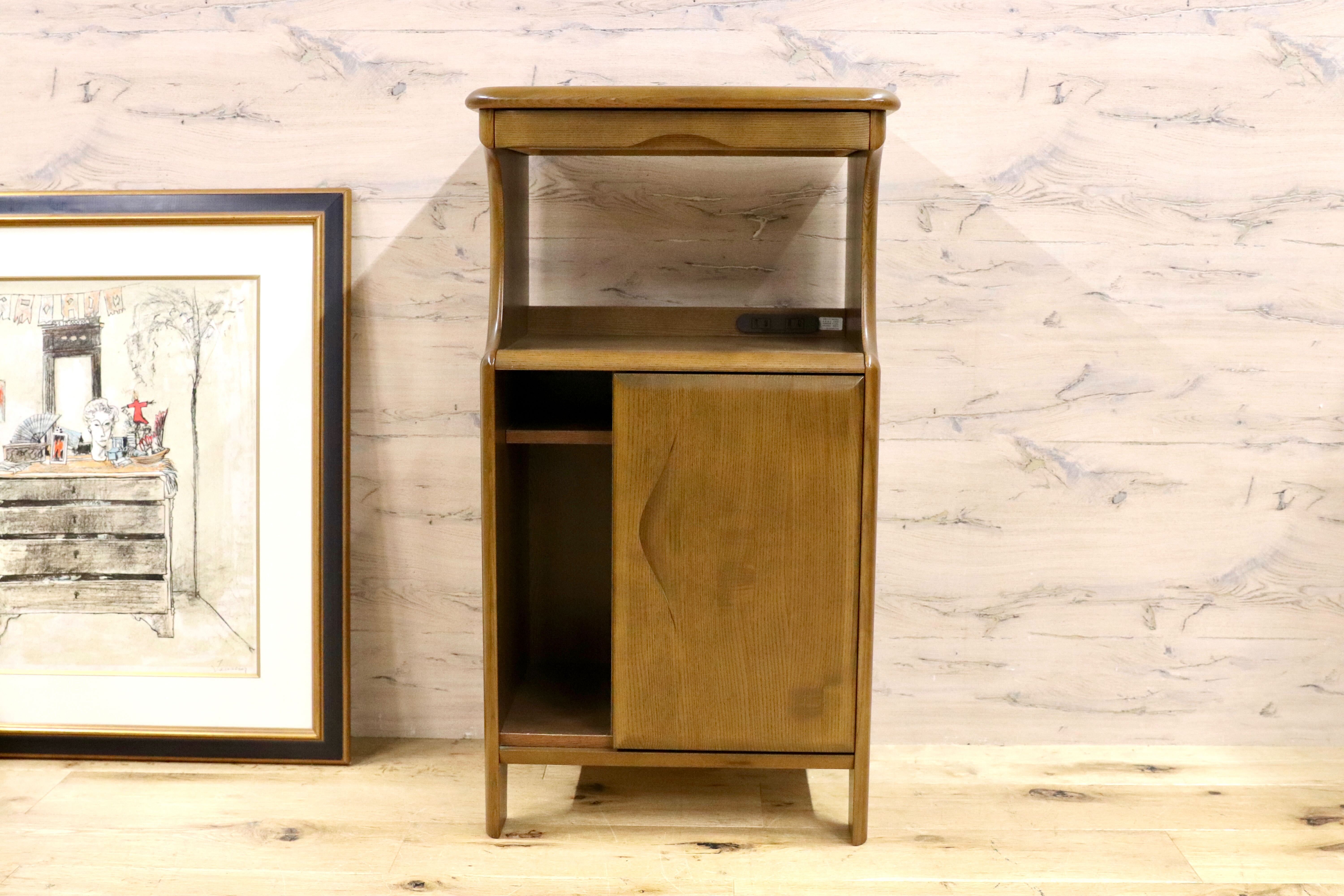 Karimoku カリモク 電話台 FAX台 オールドカリモク 昭和レトロ