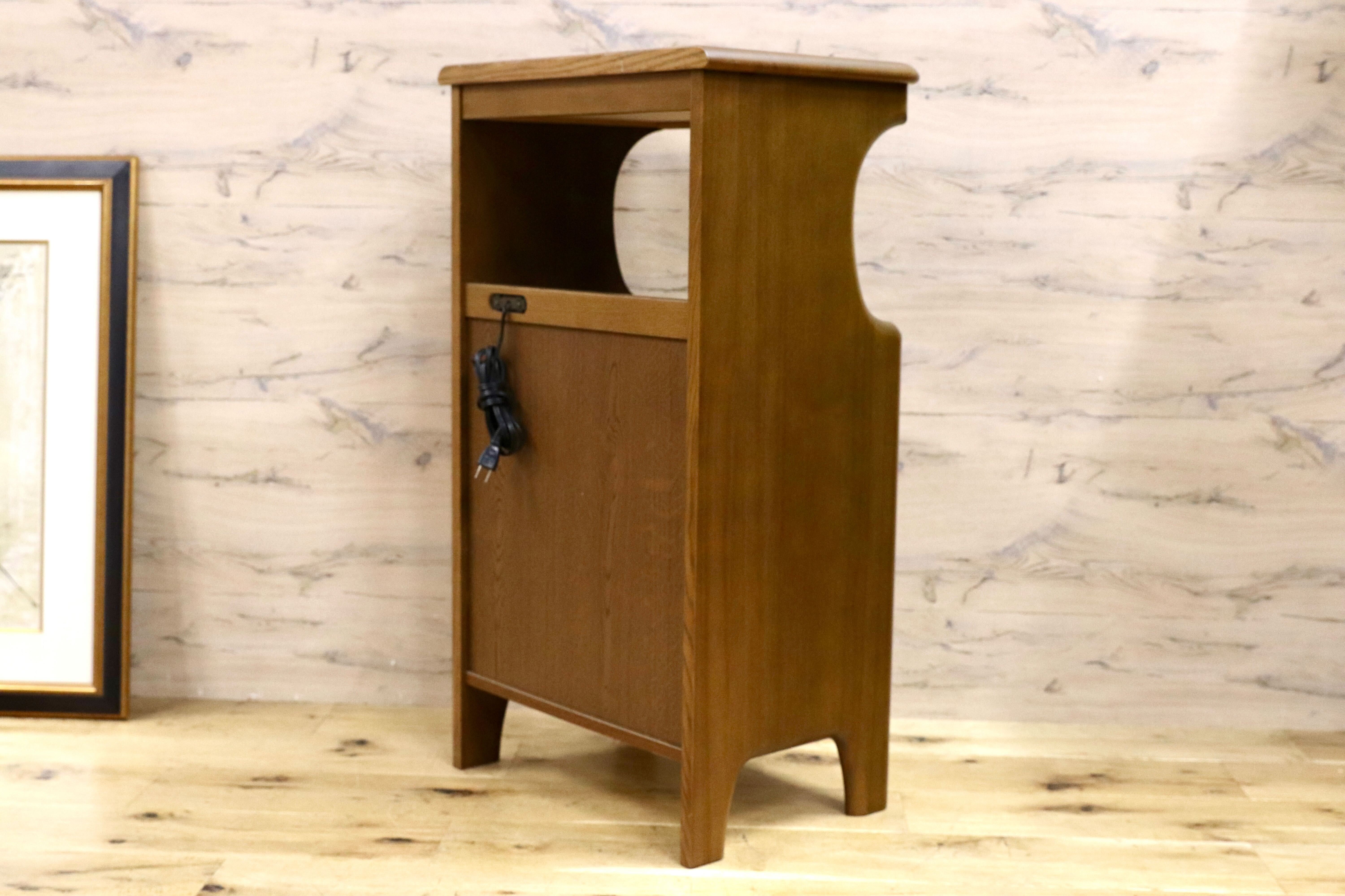 オールドカリモク 電話台 FAX台 キャビネット 昭和レトロ 美品